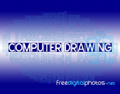 Computer Drawing Indicates Creative Design And Drafting Stock Image