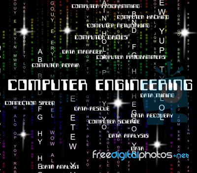 Computer Engineering Indicating Computing Digital And Pc Stock Image