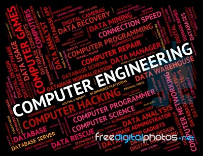 Computer Engineering Represents Digital Word And Web Stock Image