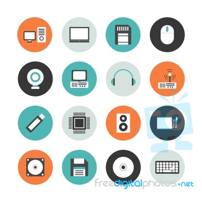 Computer Equipment Outline Icon Stock Image