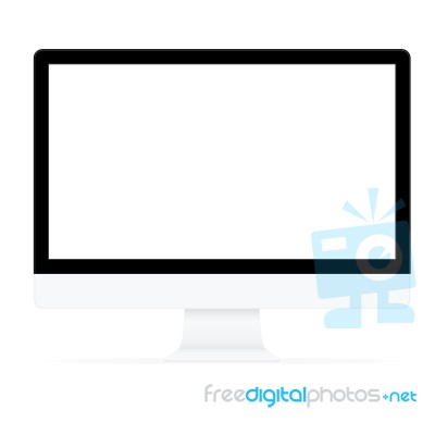 Computer Flat Design Drawing On White Background Stock Image