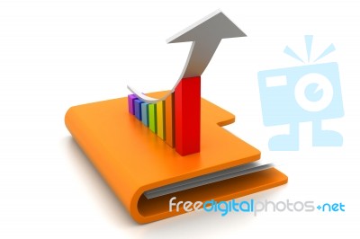 Computer Folder With Growth Graph Stock Image