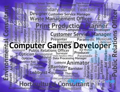 Computer Games Developer Shows Play Time And Communication Stock Image