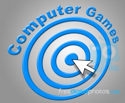 Computer Games Represents Www Online And Pc Stock Image