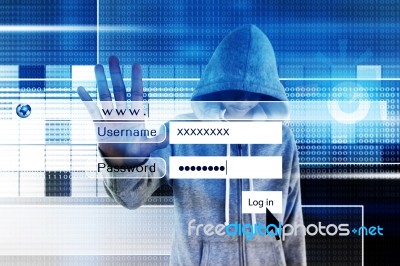 Computer Hacker Or Cyber Attack Concept Background Stock Photo