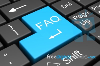 Computer Keyboard With Faq Stock Image