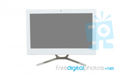 Computer Monitor With Blank (black) Screen Stock Photo