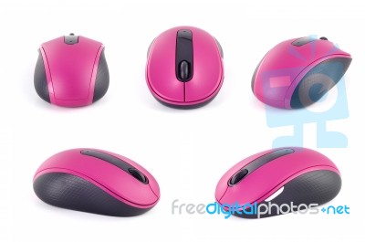 Computer Mouse On White Stock Photo