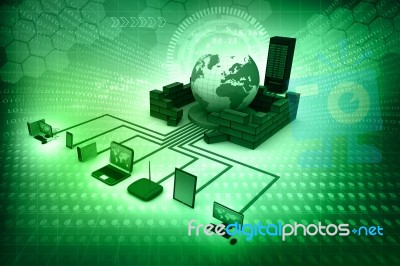 Computer Network And Internet Communication Stock Image