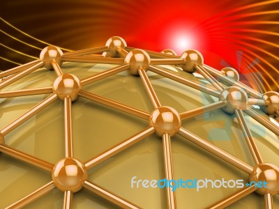 Computer Network Means Worldly Web And Networking Stock Image