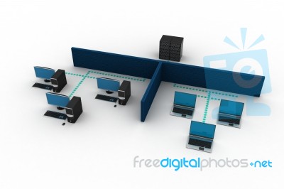 Computer Networking Stock Image