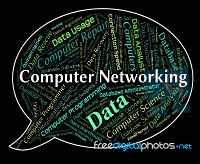 Computer Networking Means Global Communications And Communicate Stock Image