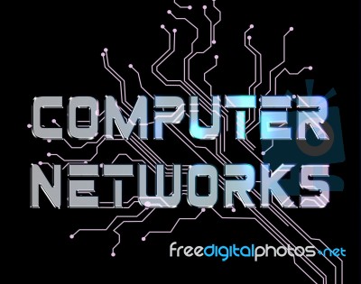 Computer Networks Shows Global Communications And Networked Stock Image