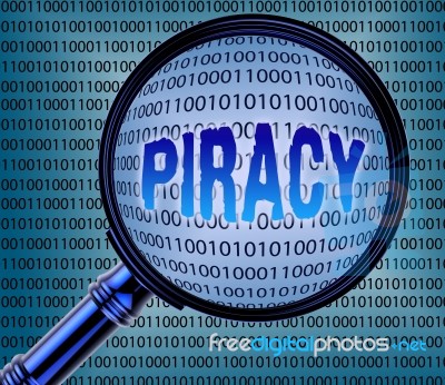 Computer Piracy Represents Patented Copyright 3d Rendering Stock Image