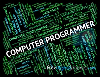 Computer Programmer Represents Software Engineer And Communicati… Stock Image