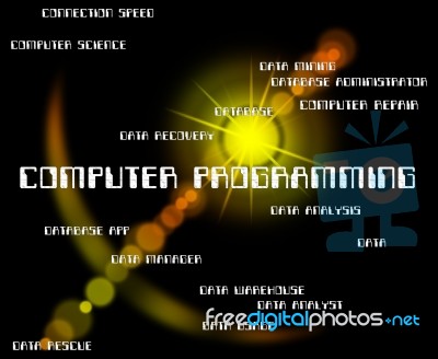 Computer Programming Showing Software Design And Computers Stock Image