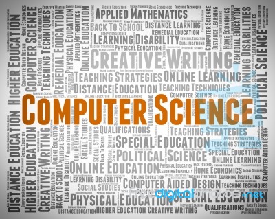 Computer Science Shows Learned Word And Text Stock Image