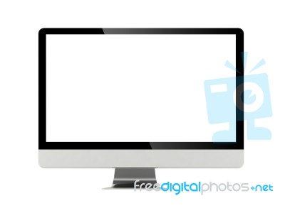 Computer Screen Isolated Stock Image