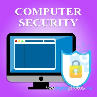 Computer Security Shows Restricted Computing And Processor Stock Image