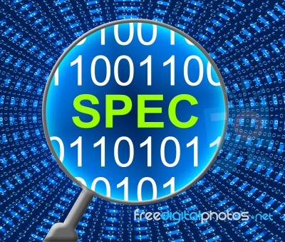 Computer Spec Means Details Digital And Computing Stock Image