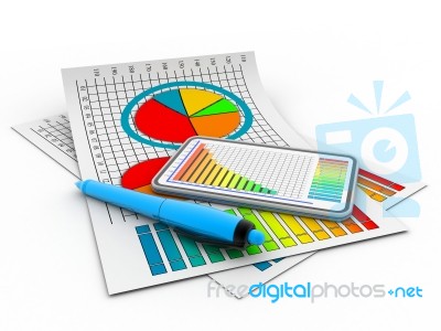 Computer Tablet Showing A Spreadsheet Stock Image