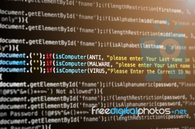 Computer Virus And Malware Attack On Desktop Stock Photo