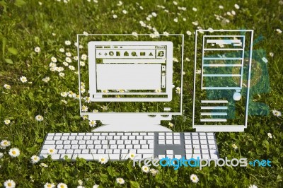 Computer With Cpu Stock Image