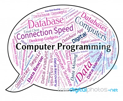 Computer Word Indicates Software Development And Application Stock Image