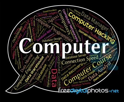 Computer Word Representing Processor Web And Text Stock Image