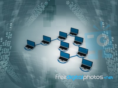 Computers In A Network Stock Image