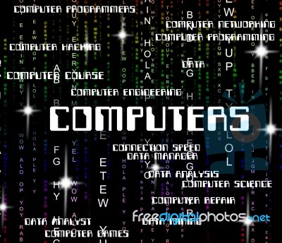 Computers Word Shows Computing Text And Web Stock Image