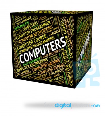 Computers Word Shows Www Text And Processor Stock Image