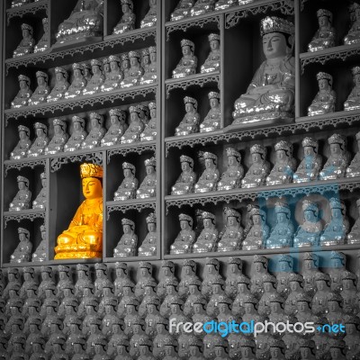 Concept Of Golden Buddha Statue Stock Photo