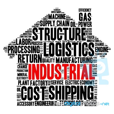 Conceptual Industrial Or Logistics Text Word Cloud Tagcloud Stock Image