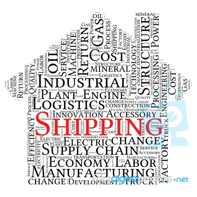 Conceptual Industrial Or Logistics Text Word Cloud Tagcloud Stock Image