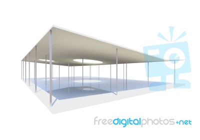 Conceptual Modern Building With Column On White Stock Image