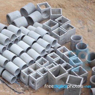 Concrete Culverts Stock Photo