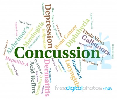 Concussion Word Means Ill Health And Ailment Stock Image