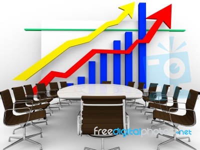 Conference Hall And Graph Stock Photo