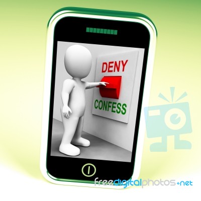 Confess Deny Switch Shows Confessing Or Denying Guilt Innocence Stock Image