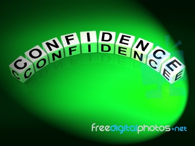 Confidence Letters Mean Believe In Yourself And Certainty Stock Image