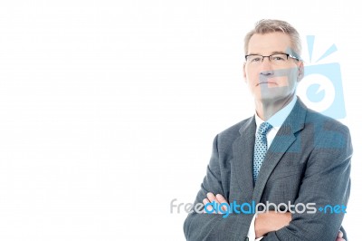 Confident Business Man, Crossed Arms Stock Photo