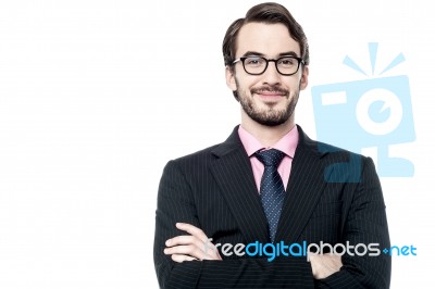 Confident Businessman With A Clever Smile Stock Photo