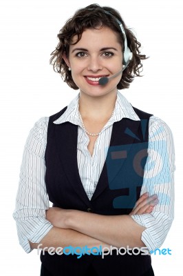 Confident Customer Care Executive Stock Photo