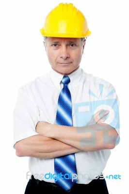 Confident Experienced Male Engineer Stock Photo