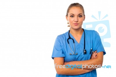 Confident Female Medical Practitioner Stock Photo