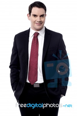 Confident Handsome Businessman Stock Photo