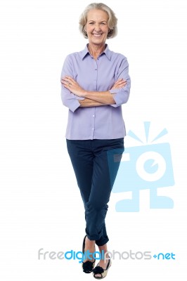 Confident Looking Aged Woman In Casuals Stock Photo