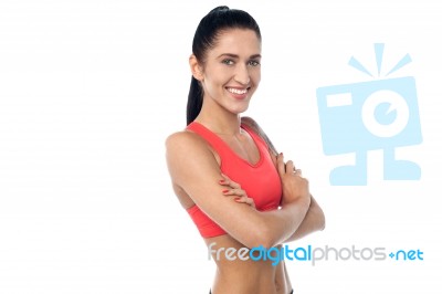 Confident Looking Young Fit Woman Stock Photo