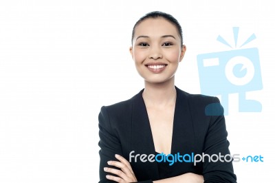 Confident Smiling Business Woman Stock Photo